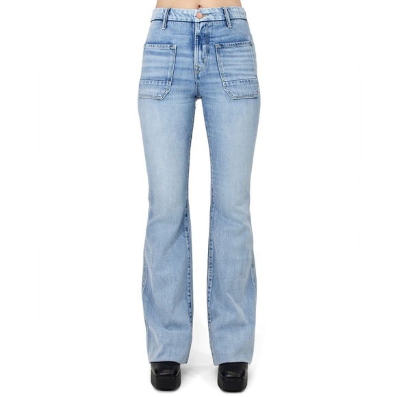 Porter Blue The Wanderer Flare Leg Jeans Gracie Denim  Boho Sailor Women’s 27 - Picture 2 of 12